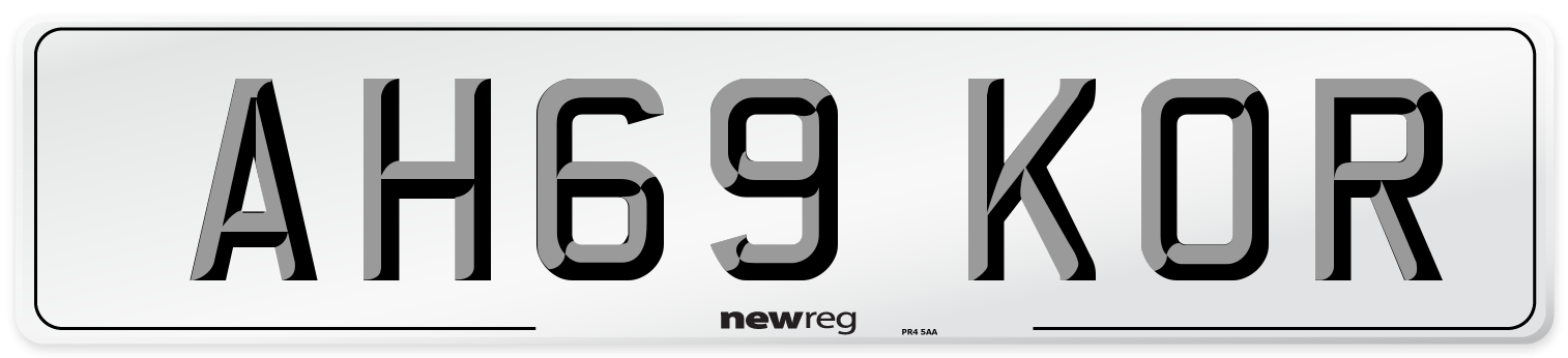 AH69 KOR Number Plate from New Reg